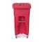 Toter 32 Gal. Red Hazardous Waste Caster Trash Can with Wheels and Lid Lock RMC32 - alternate 3
